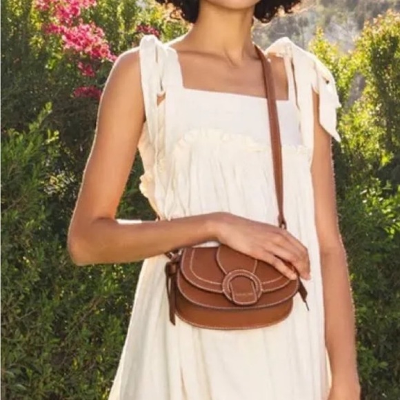 Le Miel Mini Round Tassel Charm Vegan Leather Crossbody Bag For Women
